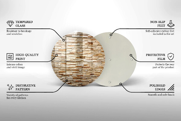 Steklena podloga za rezanje Tekstura okrasnih kamnov