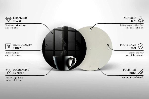 Steklena podloga za rezanje Skodelica čaja