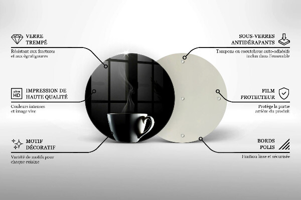Steklena podloga za rezanje Skodelica čaja