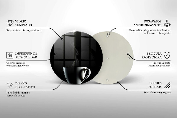 Steklena podloga za rezanje Skodelica čaja