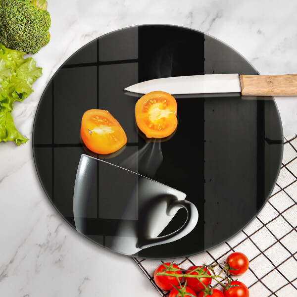 Steklena podloga za rezanje Skodelica čaja