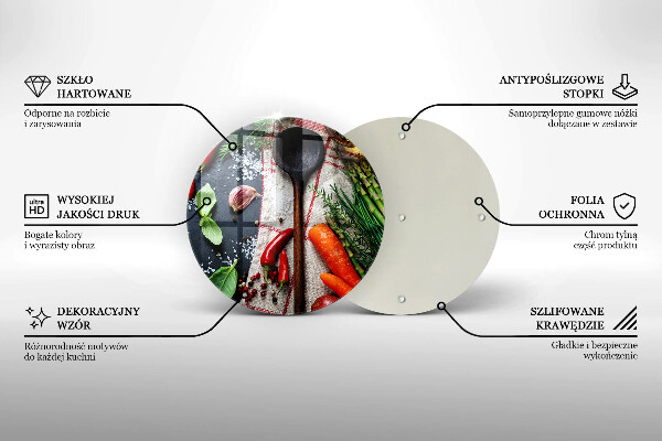 Steklena podloga za rezanje Kuhinjska hrana