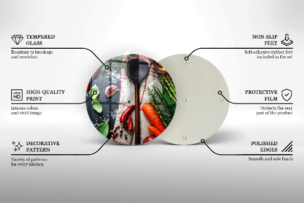 Steklena podloga za rezanje Kuhinjska hrana