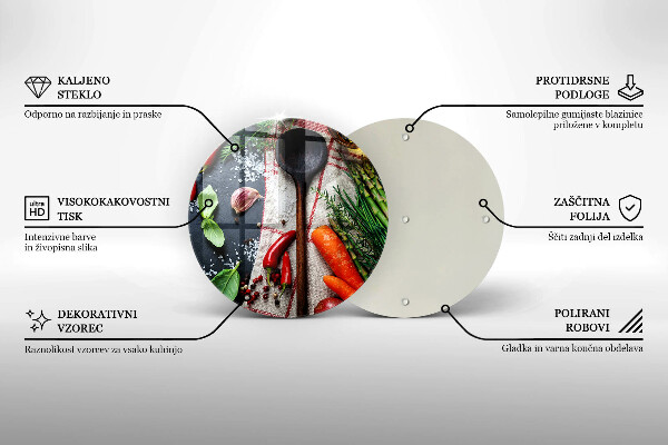 Steklena podloga za rezanje Kuhinjska hrana