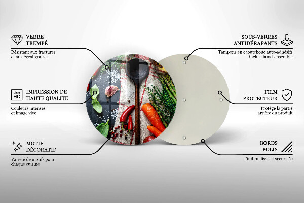 Steklena podloga za rezanje Kuhinjska hrana