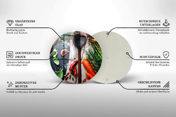 Steklena podloga za rezanje Kuhinjska hrana