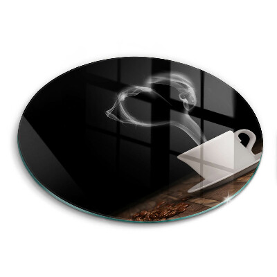 Steklena podloga za rezanje Kavna skodelica srce