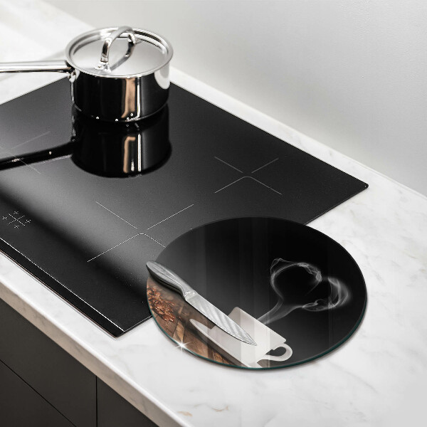 Steklena podloga za rezanje Kavna skodelica srce