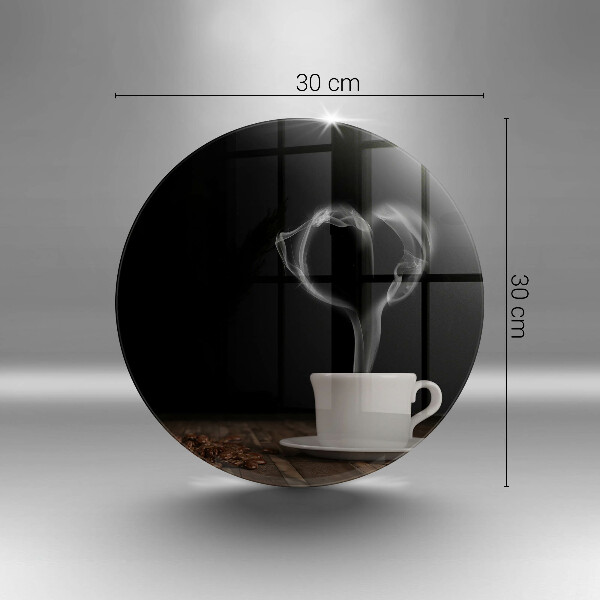 Steklena podloga za rezanje Kavna skodelica srce