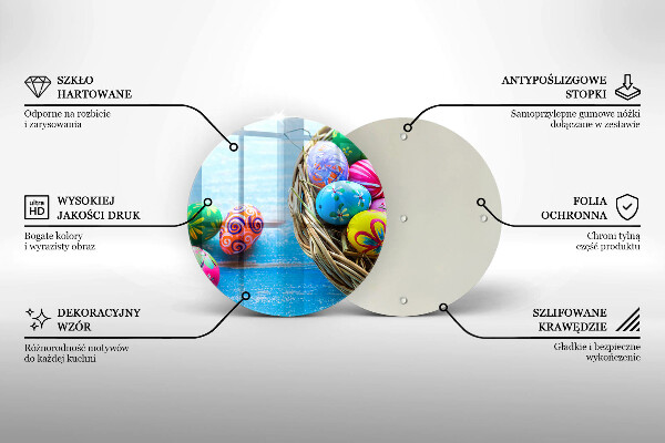 Steklena podloga za rezanje Velikonočna jajca Velikonočna jajca