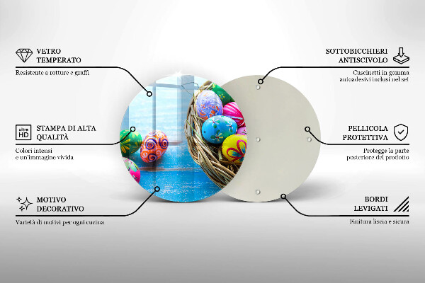 Steklena podloga za rezanje Velikonočna jajca Velikonočna jajca