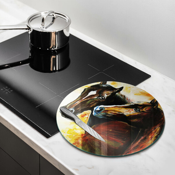 Steklena podloga za rezanje Živali konji