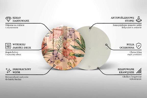 Steklena podloga za rezanje Ilustracija flamingov