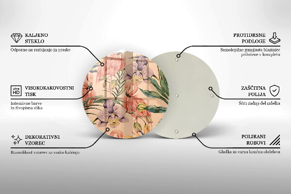 Steklena podloga za rezanje Ilustracija flamingov