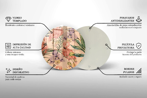 Steklena podloga za rezanje Ilustracija flamingov