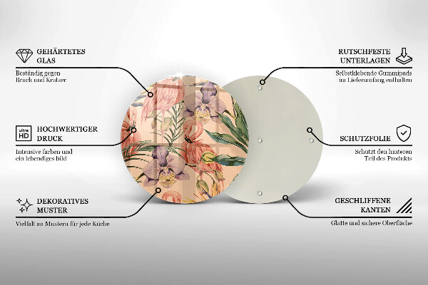 Steklena podloga za rezanje Ilustracija flamingov