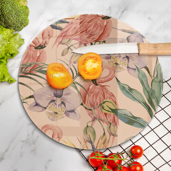 Steklena podloga za rezanje Ilustracija flamingov