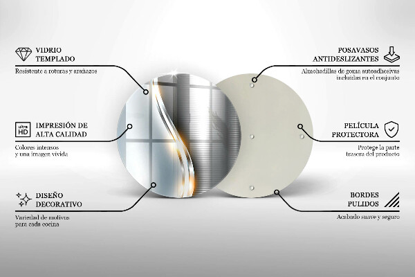 Steklena podloga za rezanje Kovinska umetnost
