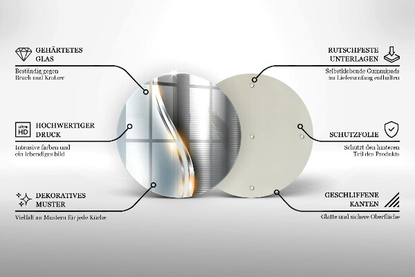 Steklena podloga za rezanje Kovinska umetnost