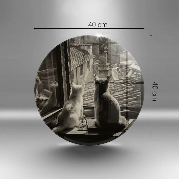 Steklena podloga za rezanje Mačje mesto in okno