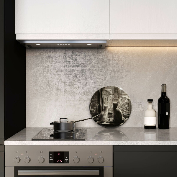 Steklena podloga za rezanje Mačje mesto in okno