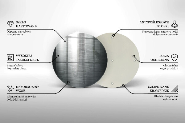 Steklena podloga za rezanje Kovinska tekstura