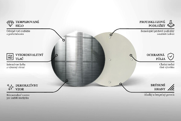 Steklena podloga za rezanje Kovinska tekstura