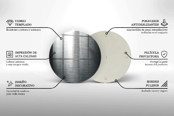 Steklena podloga za rezanje Kovinska tekstura