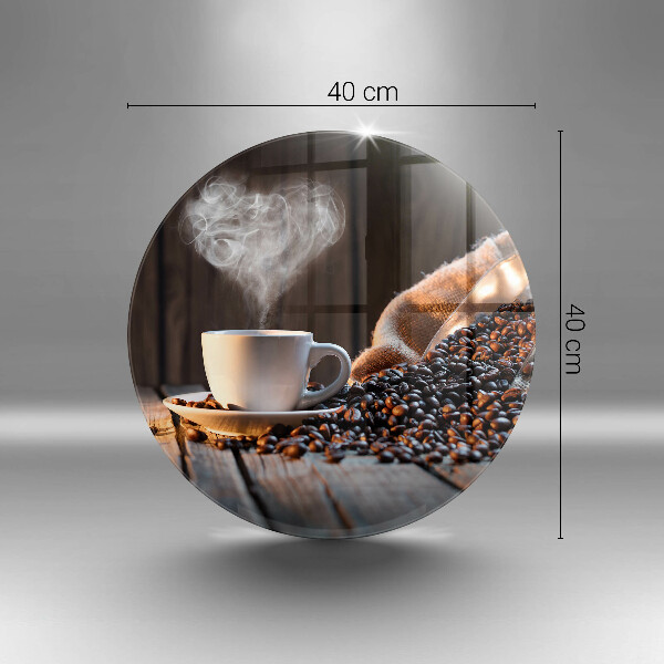 Steklena podloga za rezanje Skodelica za kavo in srce