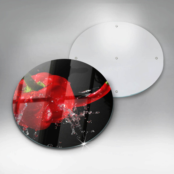 Steklena podloga za rezanje Rdeča paprika v vodi