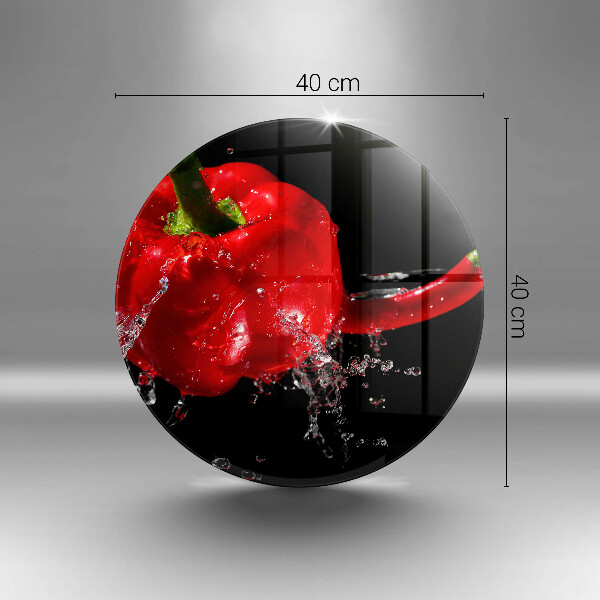 Steklena podloga za rezanje Rdeča paprika v vodi