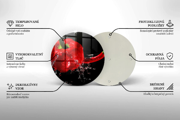 Steklena podloga za rezanje Rdeča paprika v vodi