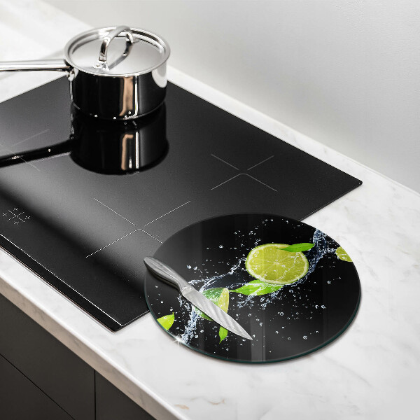 Steklena podloga za rezanje Sočne limete v vodi