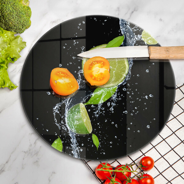 Steklena podloga za rezanje Sočne limete v vodi