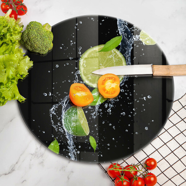 Steklena podloga za rezanje Sočne limete v vodi