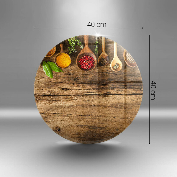 Steklena podloga za rezanje Lesene žlice začimb