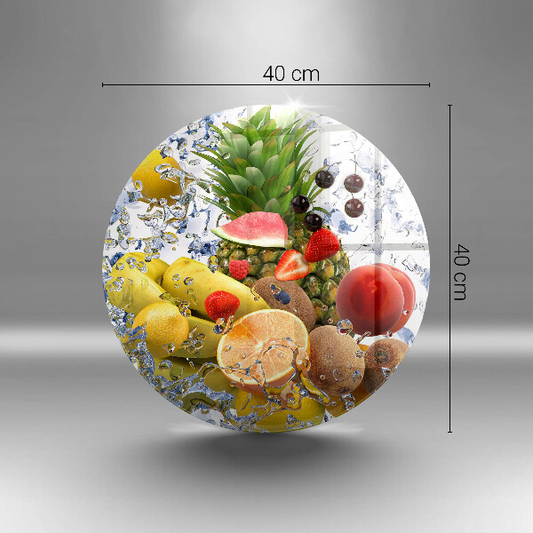 Steklena podloga za rezanje Sočno sadje in voda