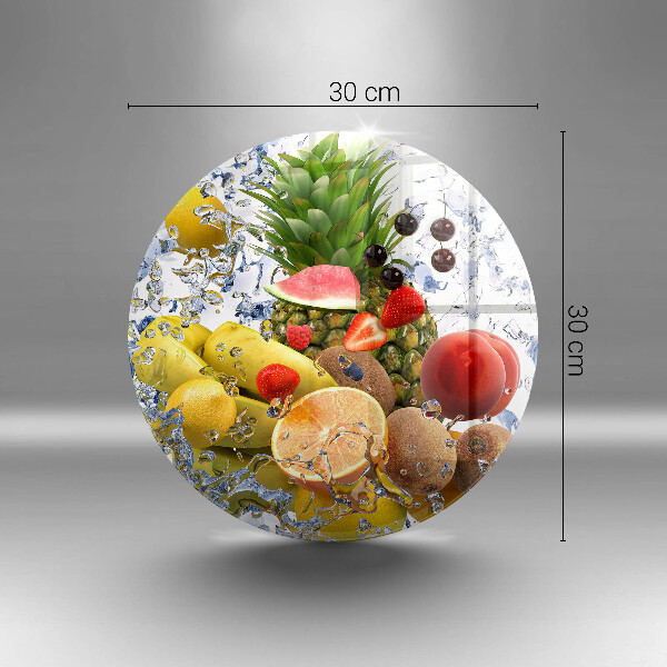 Steklena podloga za rezanje Sočno sadje in voda