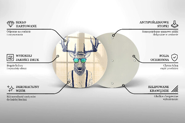 Steklena podloga za rezanje Ilustracija moža jelena