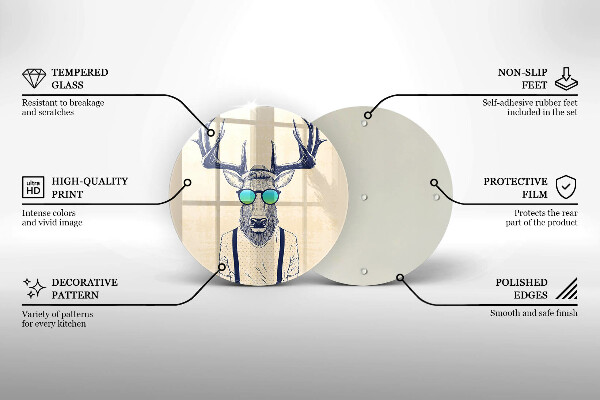 Steklena podloga za rezanje Ilustracija moža jelena