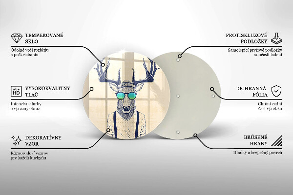 Steklena podloga za rezanje Ilustracija moža jelena
