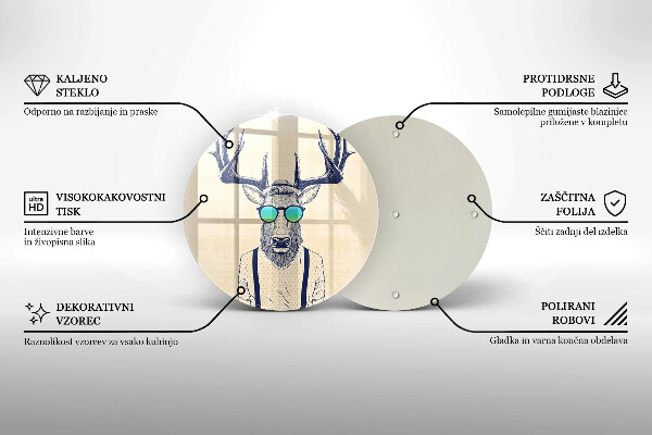 Steklena podloga za rezanje Ilustracija moža jelena