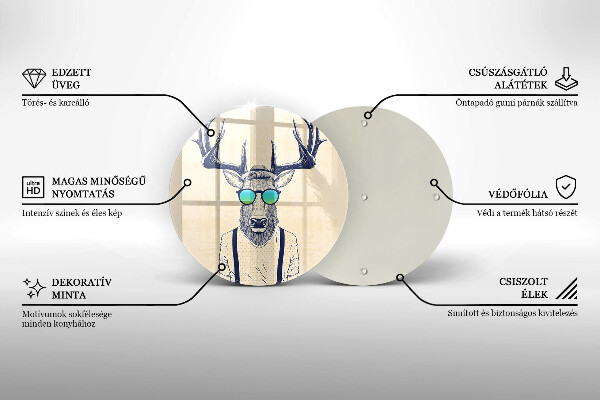 Steklena podloga za rezanje Ilustracija moža jelena