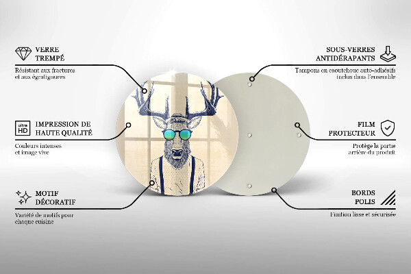 Steklena podloga za rezanje Ilustracija moža jelena