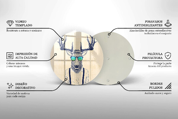 Steklena podloga za rezanje Ilustracija moža jelena