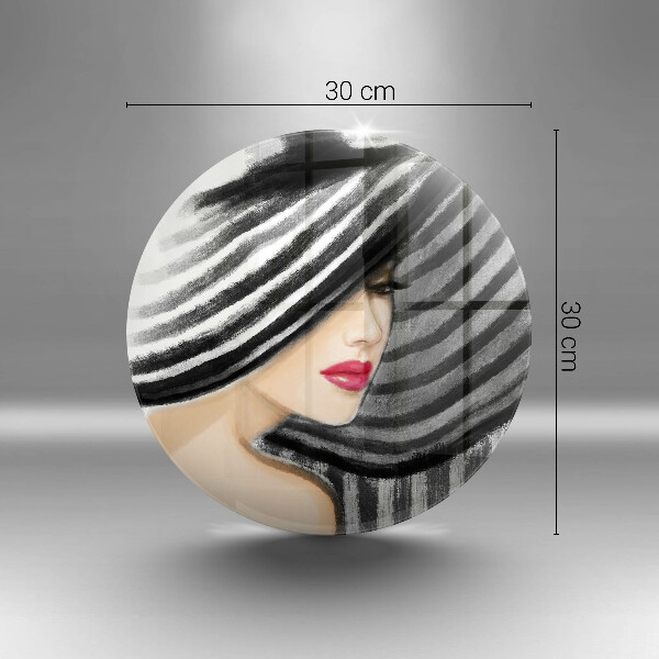 Steklena podloga za rezanje Ženska v klobuku