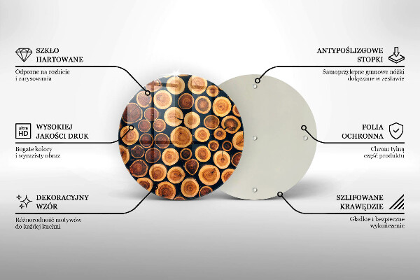 Steklena podloga za rezanje Leseni štori