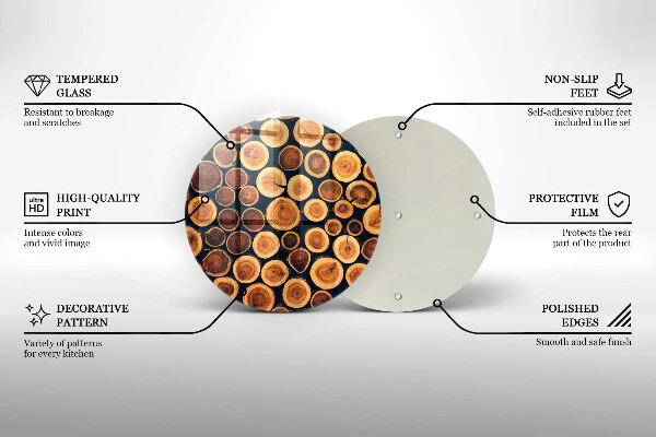 Steklena podloga za rezanje Leseni štori