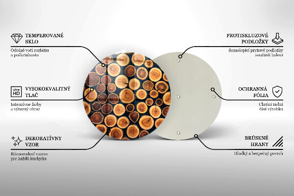 Steklena podloga za rezanje Leseni štori