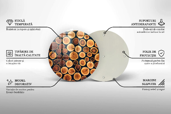 Steklena podloga za rezanje Leseni štori